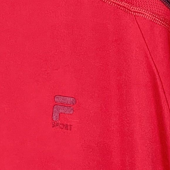 Fila Sport Men Size 2XL Short Sleeve Performance Tee Red And Black - Picture 8 of 16